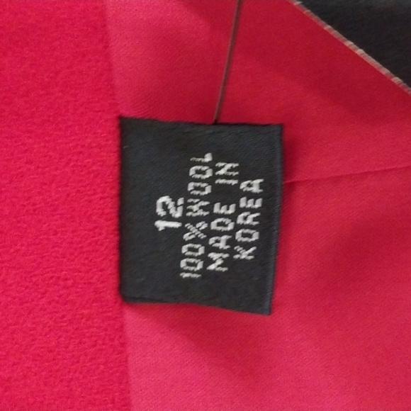 🔵BOGO FREE🔵 NWT Linda Allard Ellen Tracy Red Wool Skirt Sz 12 - Picture 5 of 6